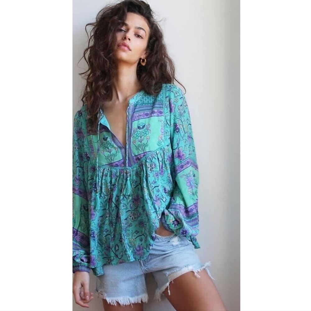 Portobello Blouse ~ Turquoise